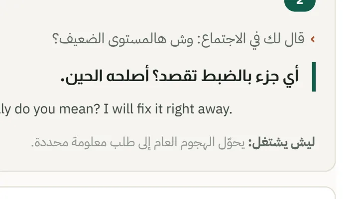 الرد بالحرف كما هو في 60 رد عربي إنجليزي، صفحة 4